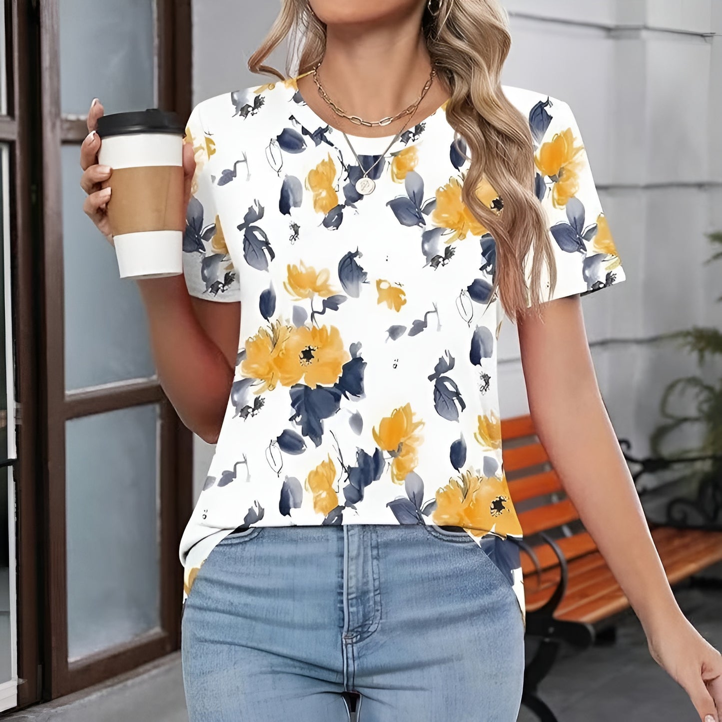 Elsa™ | T‑shirt vintage à imprimé floral
