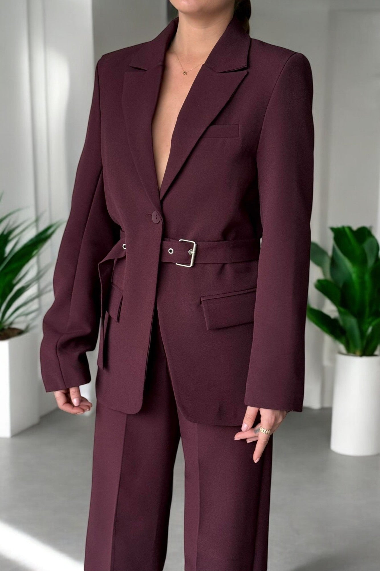 Camille™ - Ensemble de blazer à deux pièces avec ceinture